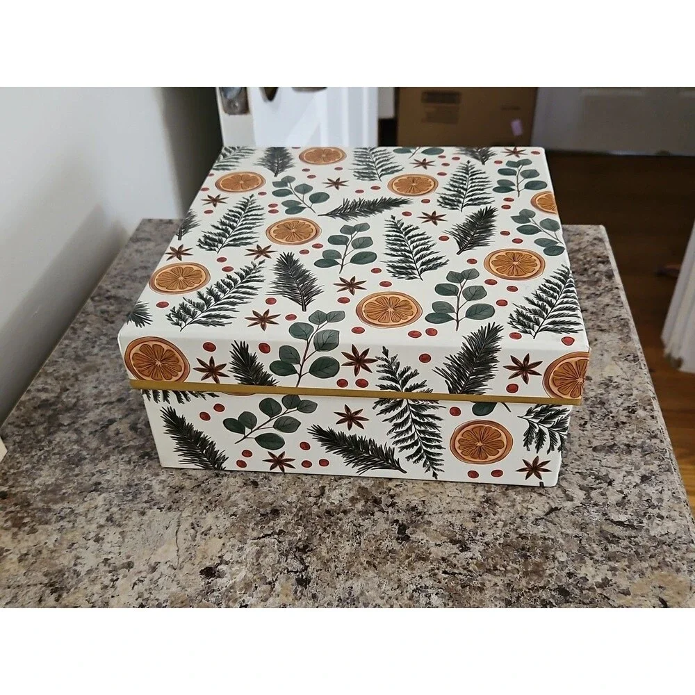 Lady Jayne Storage Box Citrus, Berry, Spice Greenery Holiday Theme 9